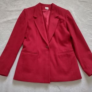 Cashmere wool vintage red one button blazer